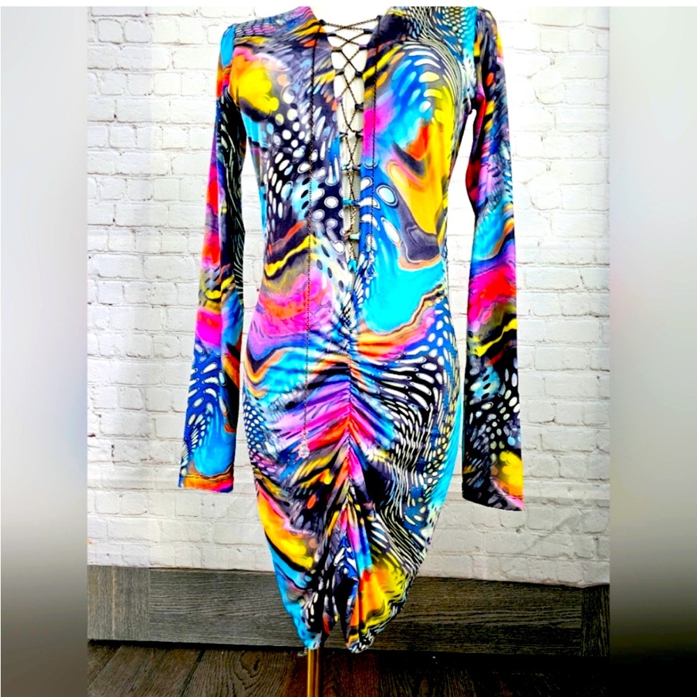 Savee Couture Open Back Ruched Mini Dress
